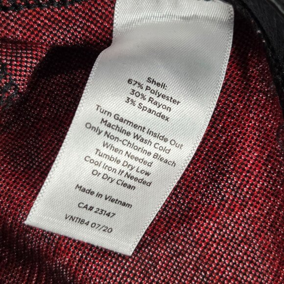 Talbots Pants 14 Red Black Buffalo Plaid Pull On Ankle Stretch Holiday - Picture 3 of 8